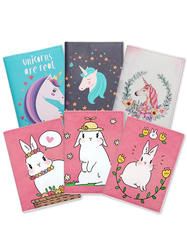 Anime Cartoon Passport Cover Women Girls ID Bank Card Address Holder Boarding Travel Accessories PU Leather Passport Case Wallet