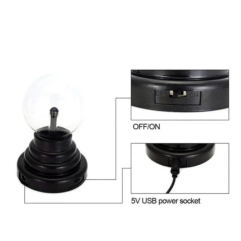 Magic Plasma Ball Lamp Touch Glass LED Night Light Atmosphere Lights Christmas Party Bedroom Decor Kids Birthday Gift Toy