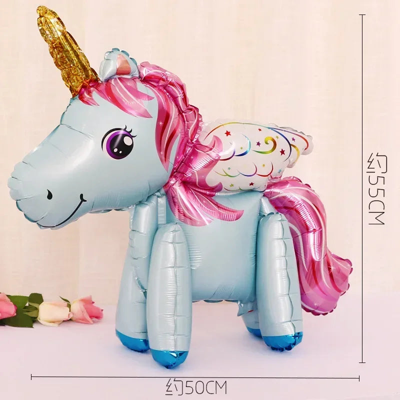 Unicorn Theme Birthday Balloons Party Decoration Rainbow Foil Number Balloon Birthday Party Decor Kids Gift Baby Shower Globos