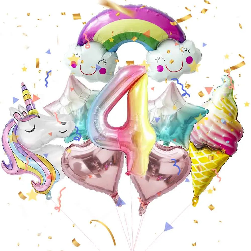 Unicorn Theme Party Decoration Balloon Garland Kit with 3D Unicorn Balloon For Baby Shower Macaron Party Happy Birthday Supplies