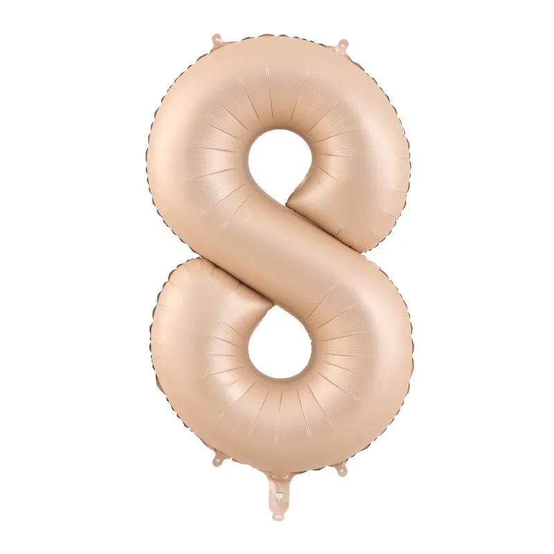 32/40Inch Cream Color Number Balloons 1-9 Large Digital Foil Helium Ball Girl Kids Adult Happy Birthday Party Decoration Wedding