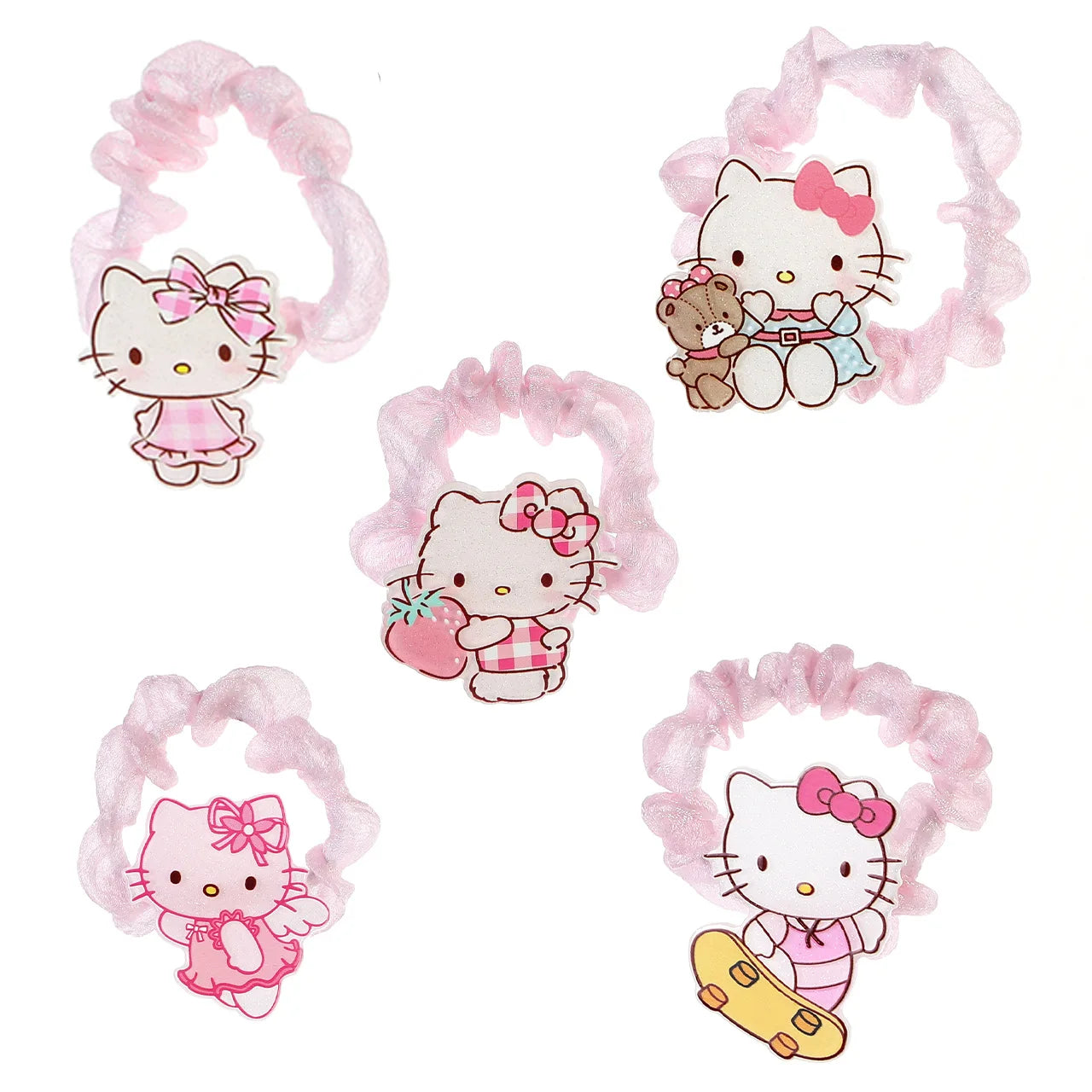 Sanrio Hello Kitty Cat Hair Band Cute Cartoon Girl&Child Sweet Kawaii Bestie Hairpin Charm Ponytail Holder Holiday Gifts