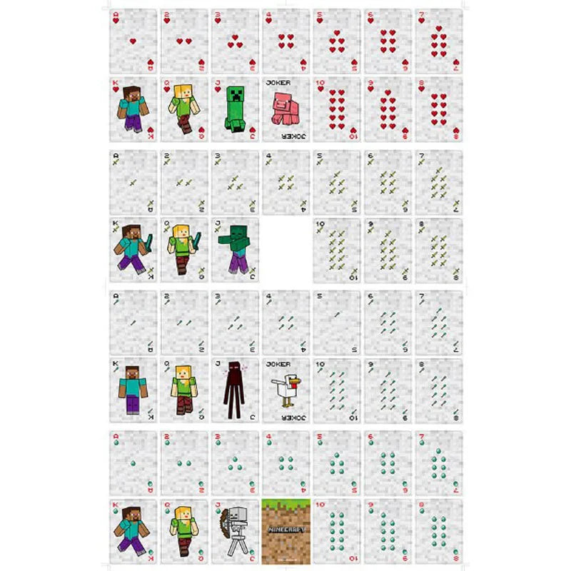 New Arrival - Minecraft Themed Playing Cards for Kids, Board Games, Parties and Props