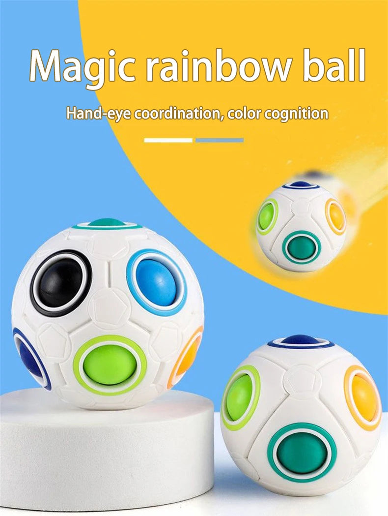 Kids Antistress Cube Rainbow Ball Puzzles Football Magic Cube Educational Learning Toys for Children Adult Stress Reliever Toys
