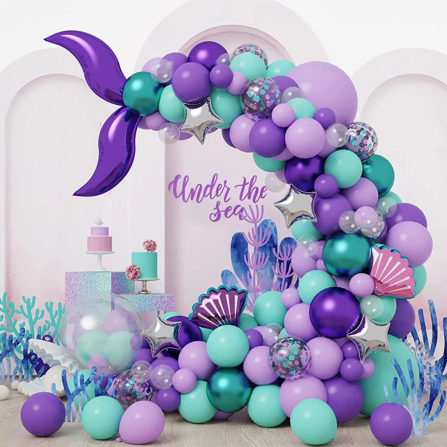 Mermaid Princes Birthday Party Decorations Disposable Tableware Gif Bag Foil Balloon Backdrop Decor Baby Shower Party Supplies