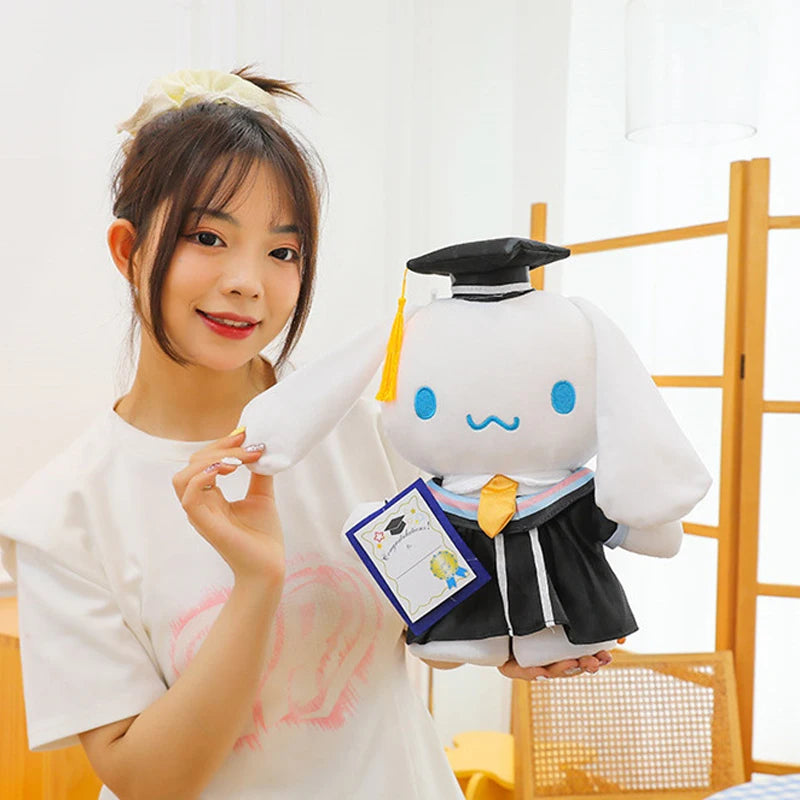25cm Sanrio Stitch Hello Kitty Graduation Plush Toys Pochacco Soft Tuffed Animals Christmas Birthday Christmas Graduation Gifts