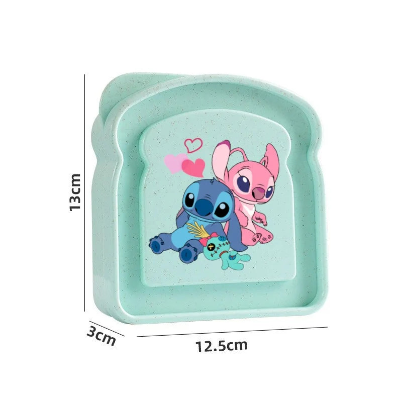 Stitch Sandwich Containers Lunch Box Toast Storage Box with Lid Portable Food Storage Case Reusable Microwave Lunch Case Gifts