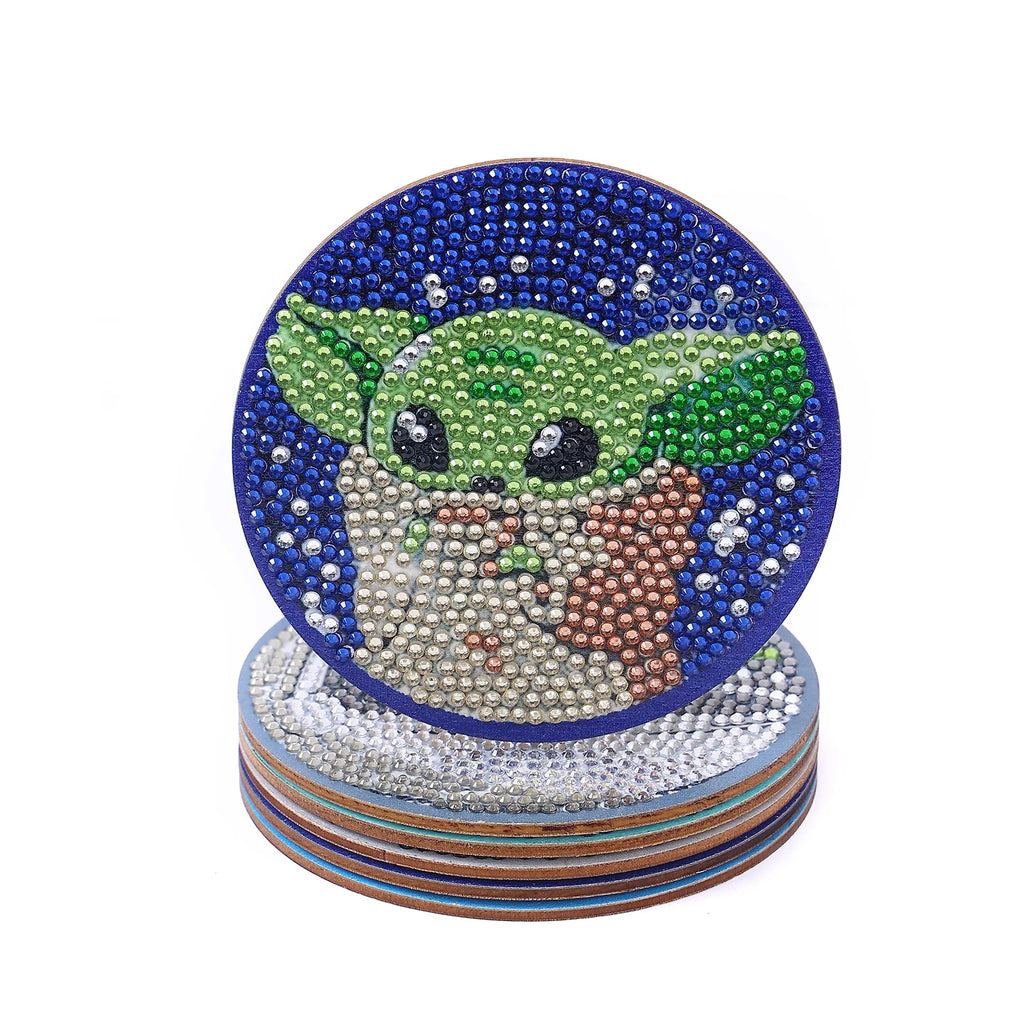 5DDIY Wooden Dot Diamond Cup Cushion with Thermal Insulation and Anti Slip Diamond Painting Stitch Coffee Cup Cushion