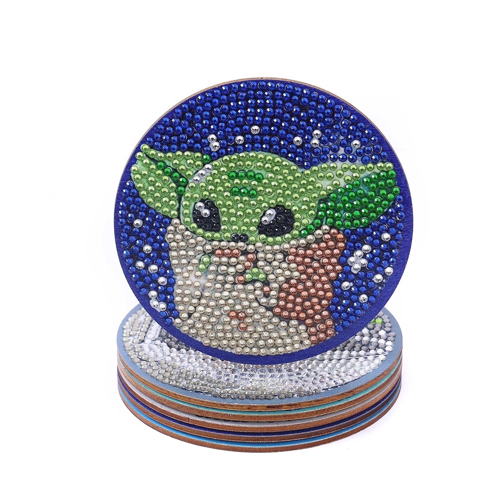 5DDIY Wooden Dot Diamond Cup Cushion with Thermal Insulation and Anti Slip Diamond Painting Stitch Coffee Cup Cushion