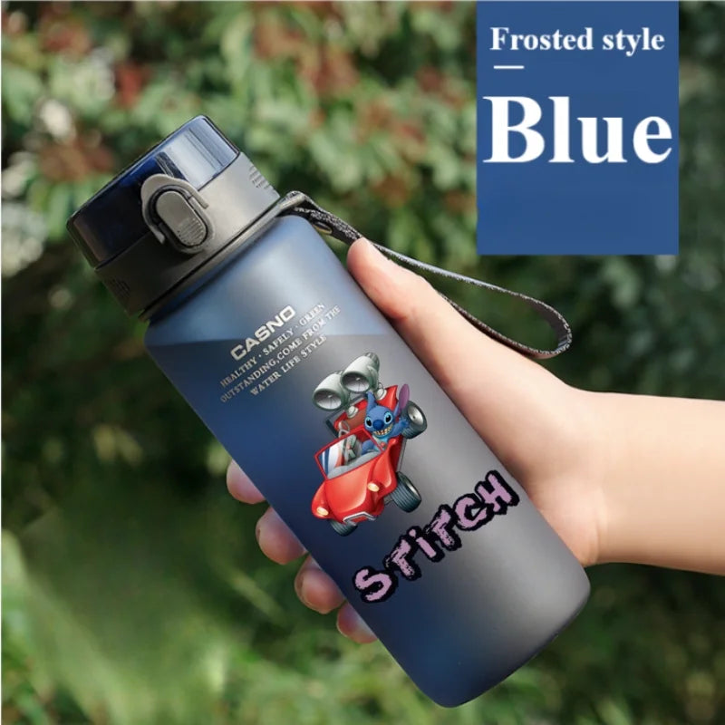 Lilo&Stitch 560/800/400ML Water Cup Children Portable Plastic Transparent Straw Stitch Outdoor Large Capacity Sport Water Bottle
