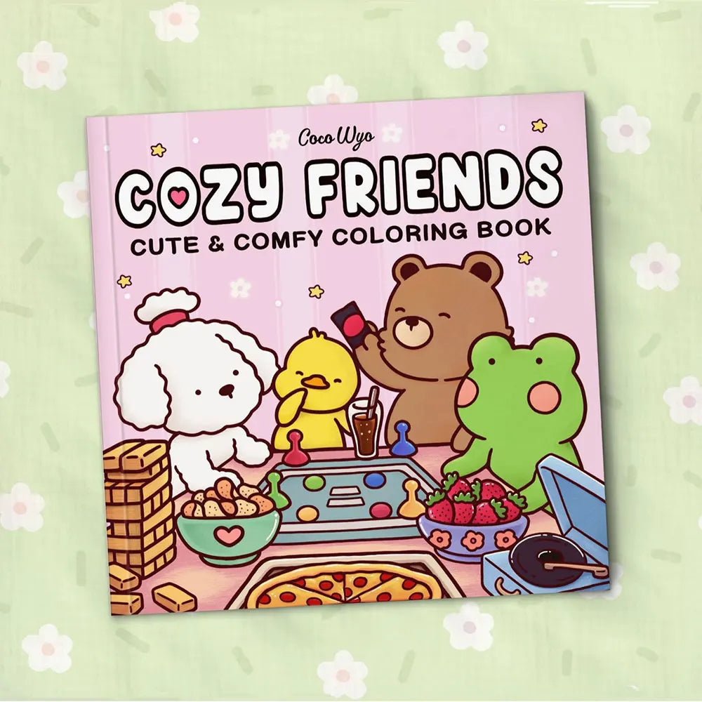 Coloring Book for Adults Teens Featuring Adorable Creatures in Cozy Moments Plants Flowers Cute Animals Relaxation Creative Gift