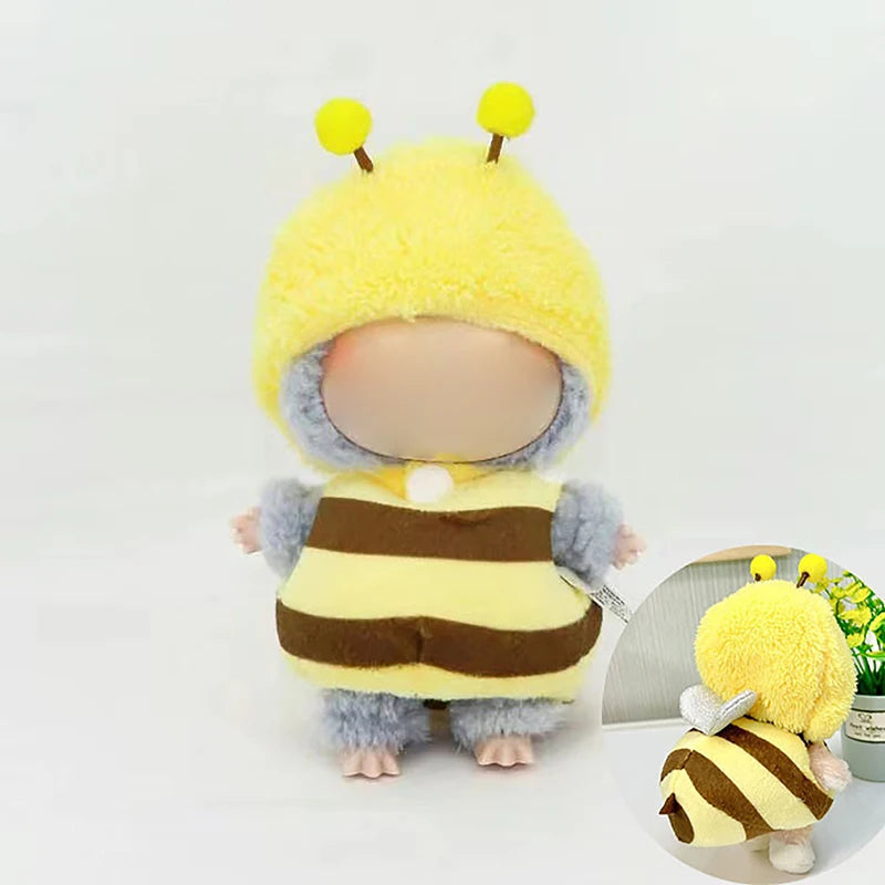 Cute Mini Plush Doll'S Clothes Outfit Only Clothing Accessories For 17cm Labubu Dolls Sweater Hoodie Clothing DIY Kids Gifts