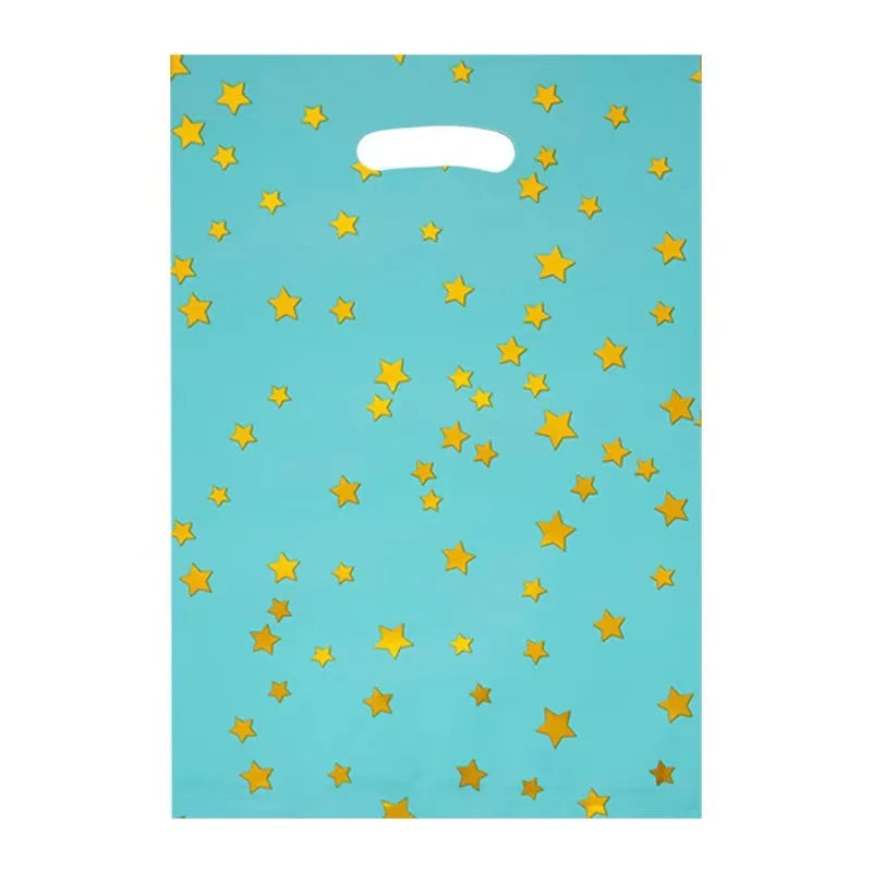 20pcs Printed Gift Bags Polka Dots Plastic Candy Bag Child Party Loot Bags Boy Girl Kids Birthday Party Favors Supplies Decor