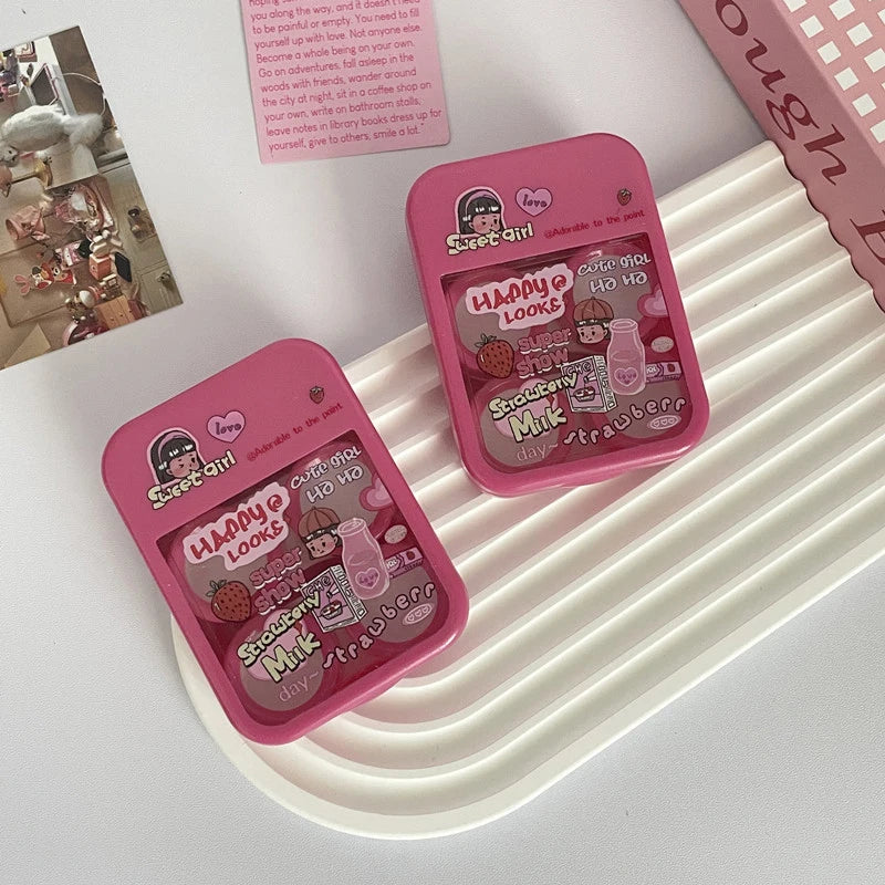 1pcs Cute Mini Contact Lenses Case Kit For Girls Travel Portable Contact Lens Box Contact Lens Storage Container