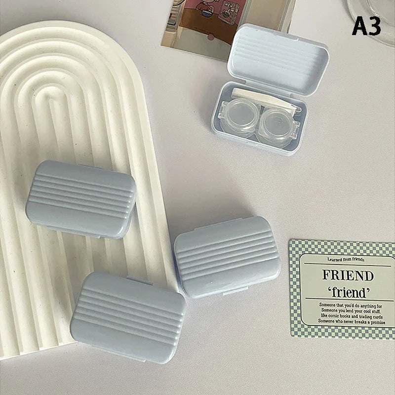 1pcs Cute Mini Contact Lenses Case Kit For Girls Travel Portable Contact Lens Box Contact Lens Storage Container