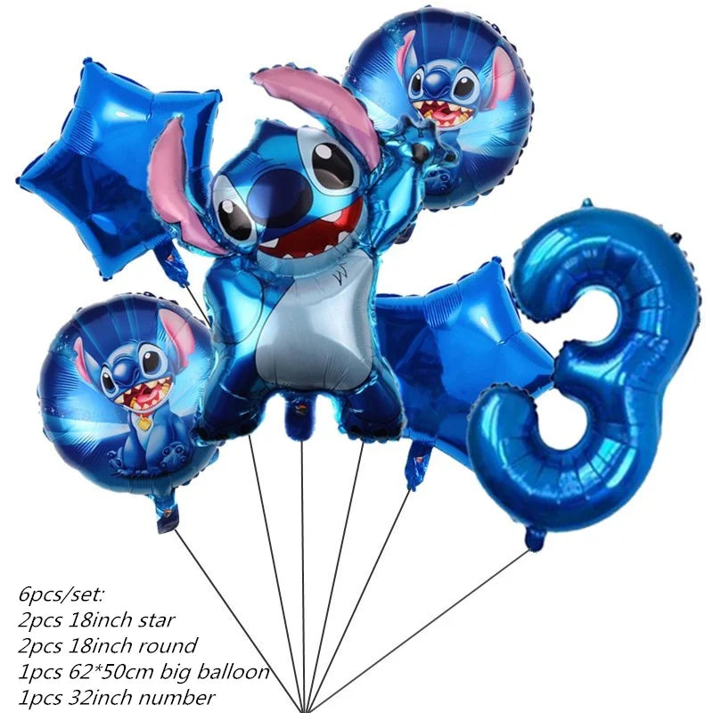 Lilo Stitch Party Supplies Paper Cup Plate Balloon Tablecloth Cake Toppers For Kid Boy Birthday Party Decoration Baby Shower