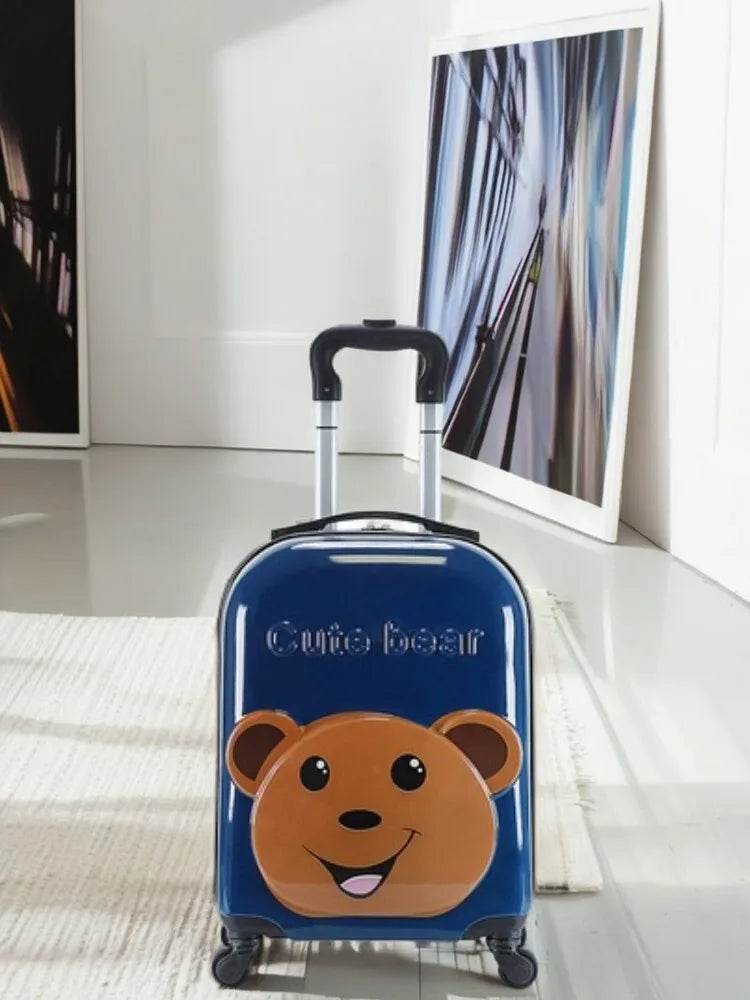 New 18" Kids Cartoon Kitty Luggage - Lightweight Suitcase with Wheels Airline Approved Carry-On for Travel