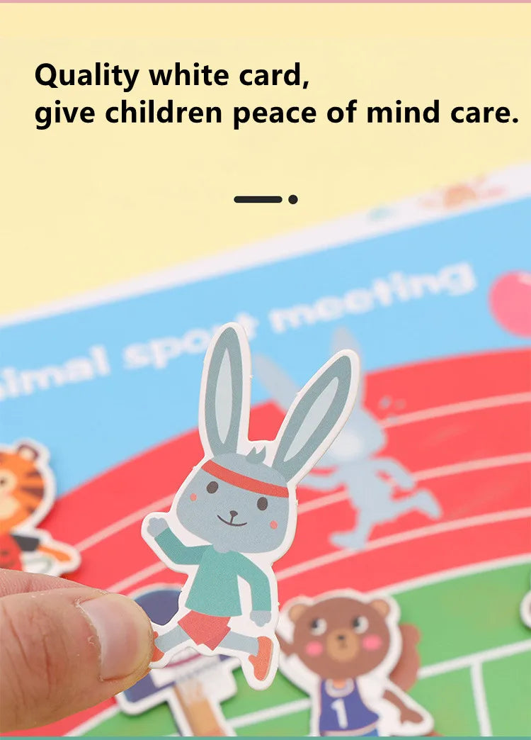 Quiet Book Educational Activity Toys Kids Repeatedly Busy Card Paste Matching Puzzle Books Cognition Baby Montessori Game