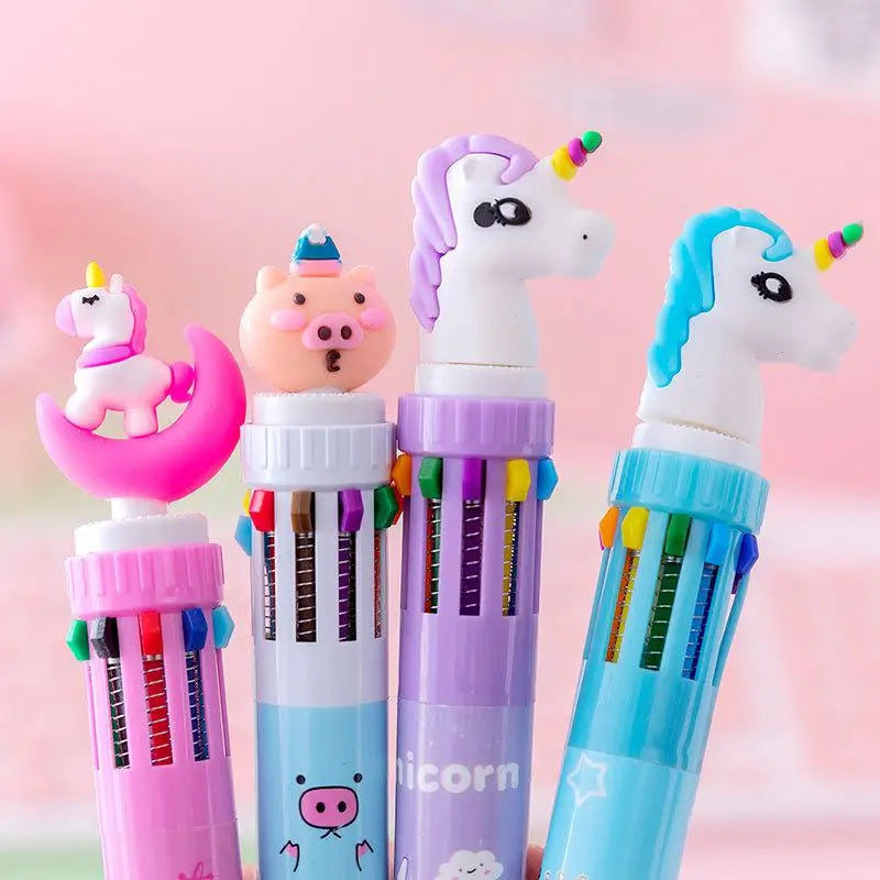 4PCS Cartoon Ballpoint Pen Gift Kids Favor Dinosaur Unicorn Birthday Party Children Prize Gift Christmas Wedding Guest Giveaways