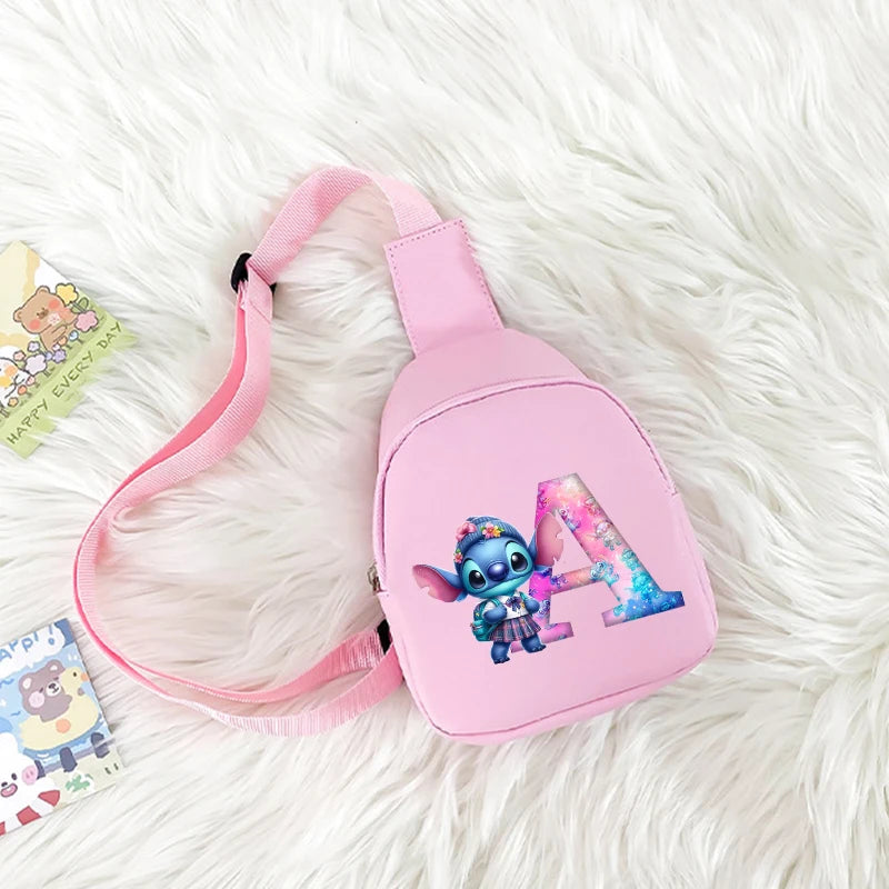 Cartoon Lilo&stitch Pu Chest Bag Mini Outdoor ShoulderBag Boy Girl Satchel Bags Costume Accessories Students Crossbady Bag Purse