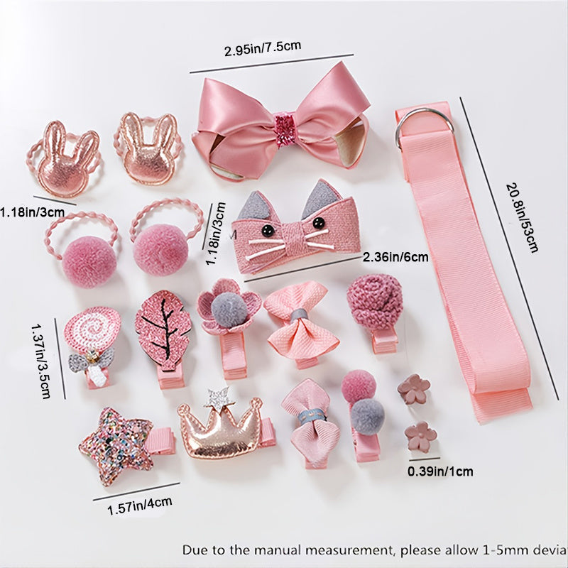 Girls Cute Cartoon Bow Hair Clips Set With Gift Box, Decorative Hair Accessories Holiday Birthday Gift